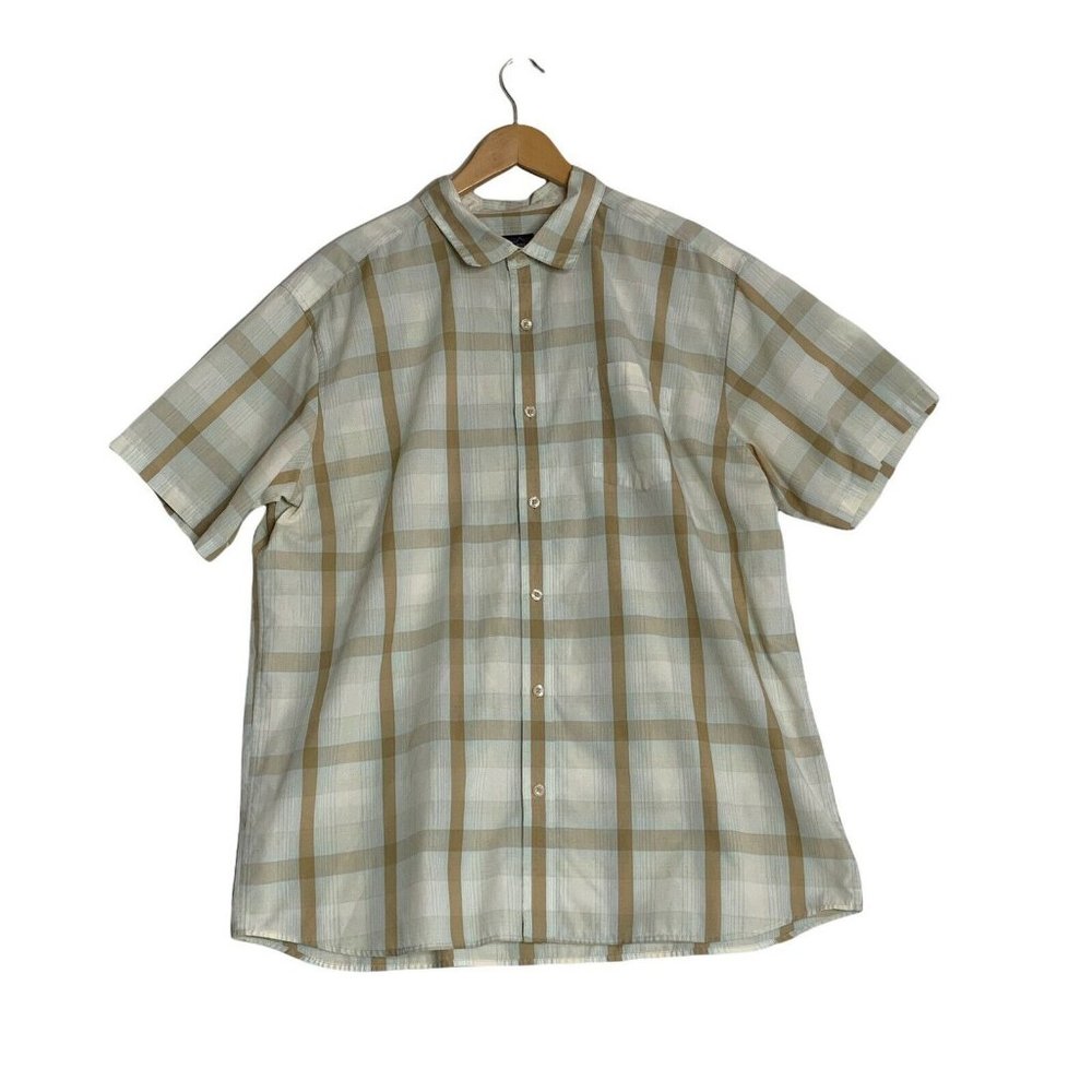 Patagonia Organic Cotton Button Up Plaid Shirt Mens Sz Large? Short Sleeve READ